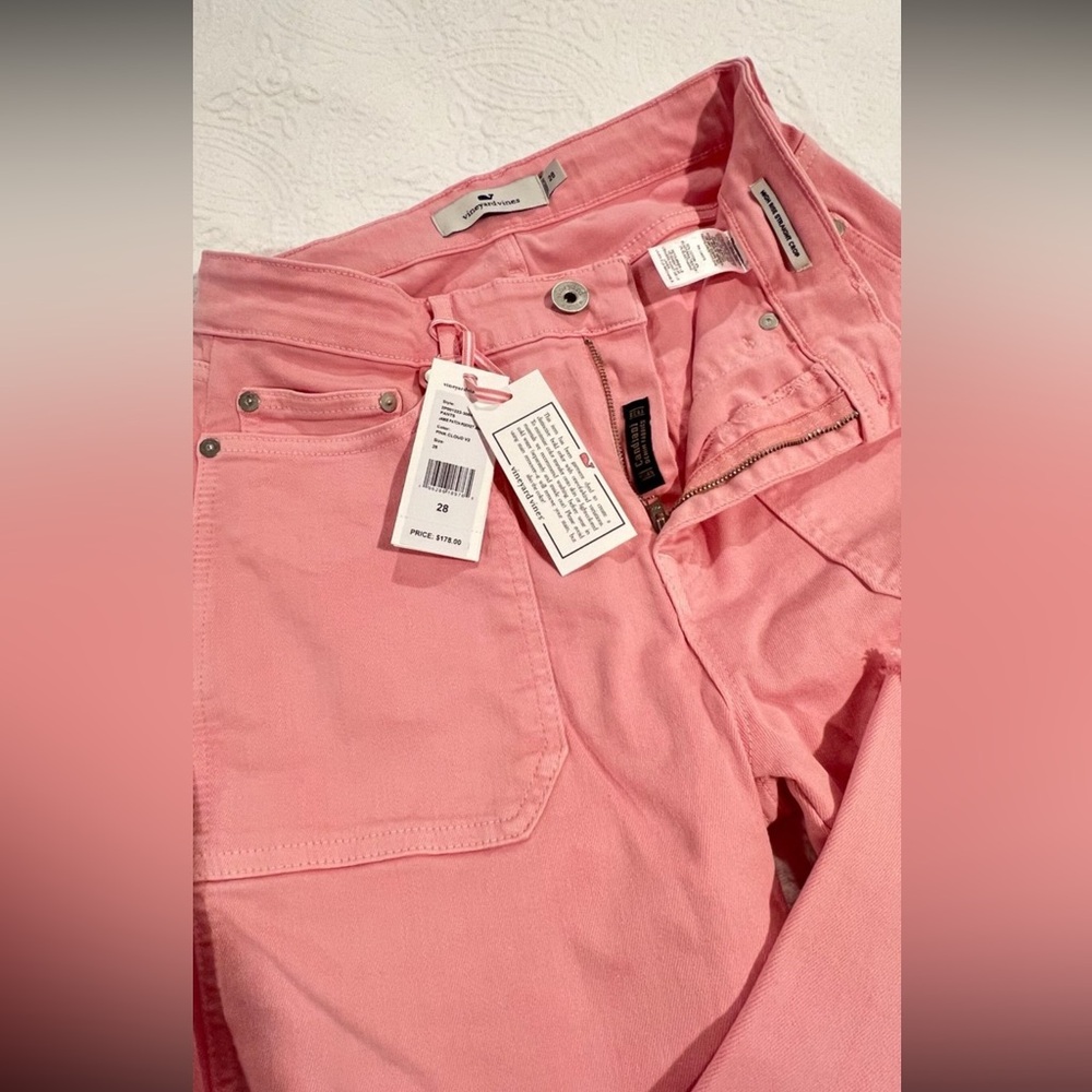 NWT -Vineyard Vines Jeans Womens 29. Pink High Rise Candiani denim size 29 - Picture 8 of 10